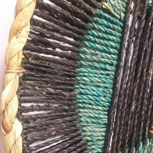 Woven Hanging Wall Décor Round Basket Boho Artistic Straw Dinning Placemat VTG - Picture 3 of 3